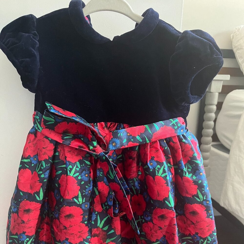 Oscar de la Renta 12 month silk and velvet dress
